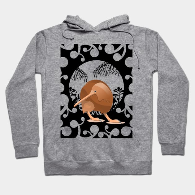 Kiwi Bird Koru Pattern Hoodie by mailboxdisco